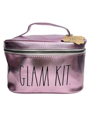 Rae Dunn Metallic Pink 'GLAM KIT' Cosmetic Bag